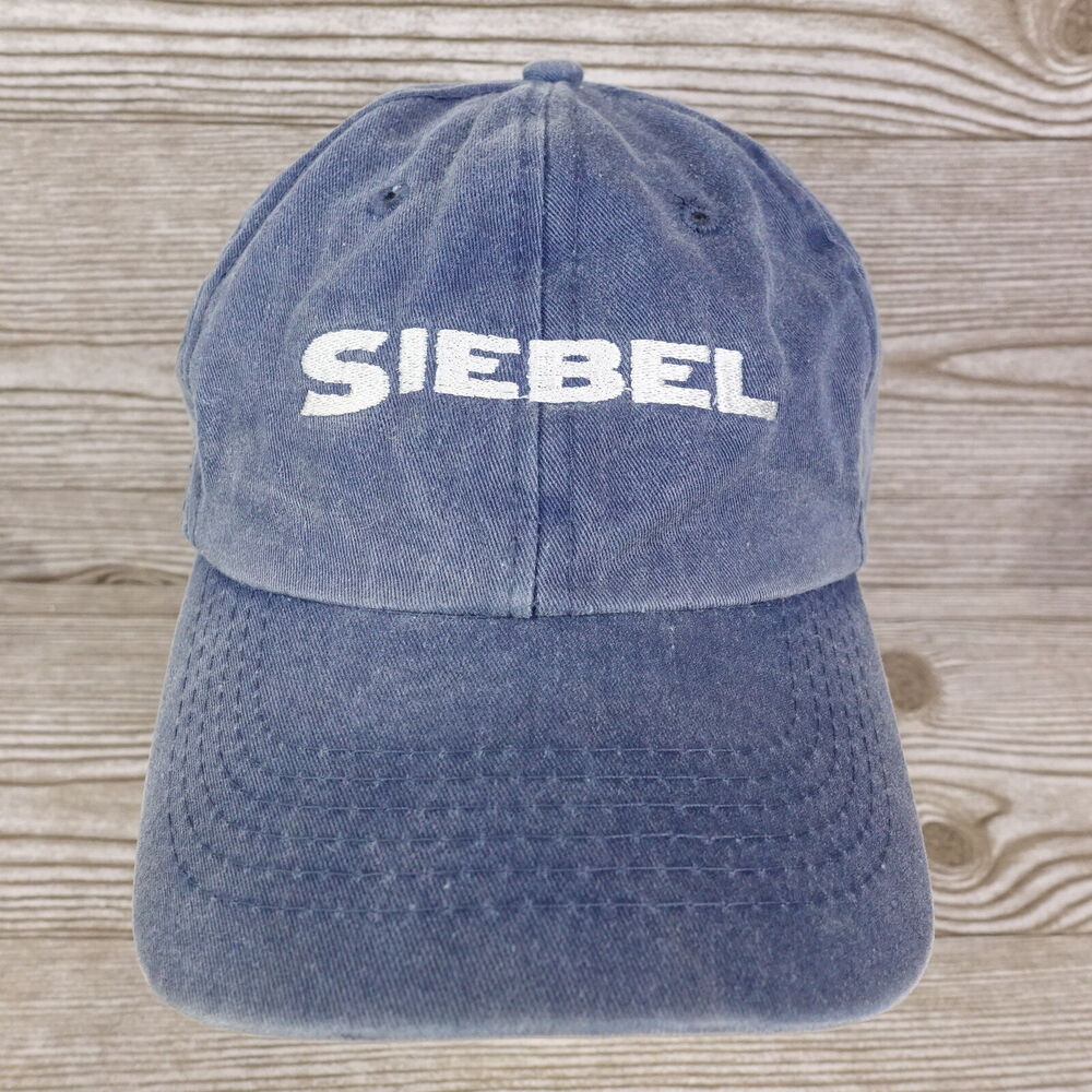 SIEBEL LOGO SUNWASHED BLUE STRAPBACK BASEBALL HAT CAP